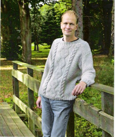  14502403 Herresweater med aranmnster 