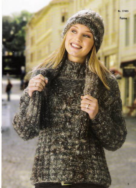  F 174/17405 Damesweater, hue og halstrklde 