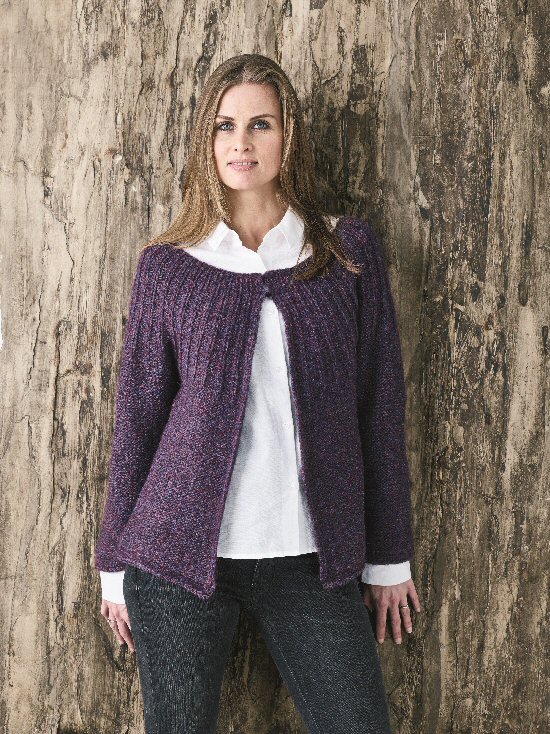  896228 Cardigan med riller 