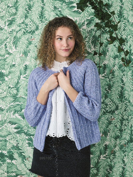  899105 Cardigan med riller i Isabella 